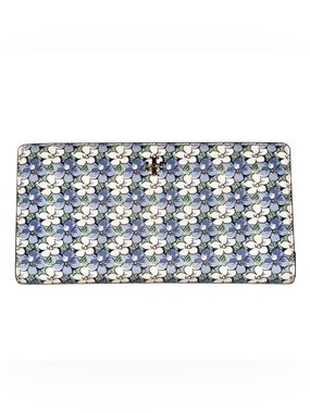 TORY BURCH Emerson Wallet Slim, Terrace Ditsy All-Over, Blue Green White